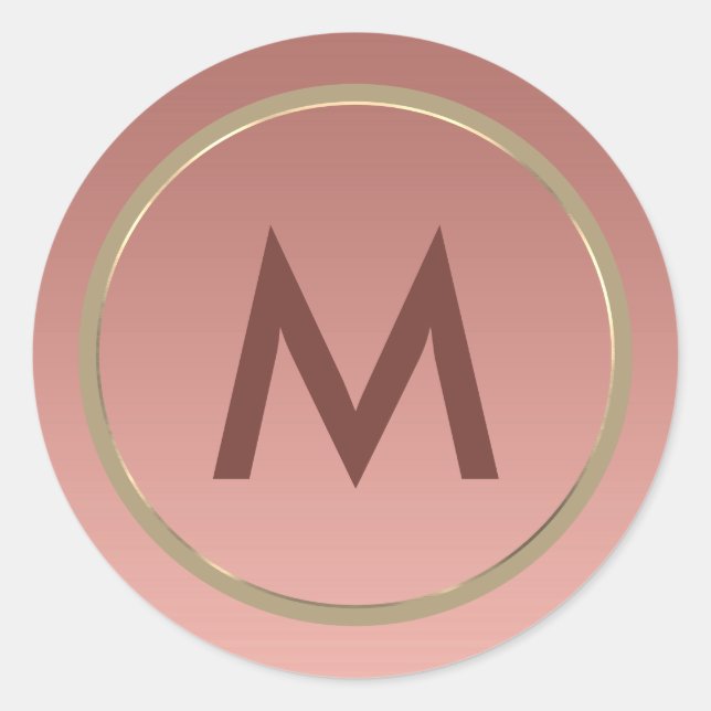 Adesivo Monograma de Rosa Elegante em Dourado (Frente)