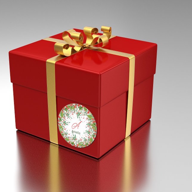 Adesivo Monograma de Ruas de Natal Vermelhos Clássicas (Criador carregado)