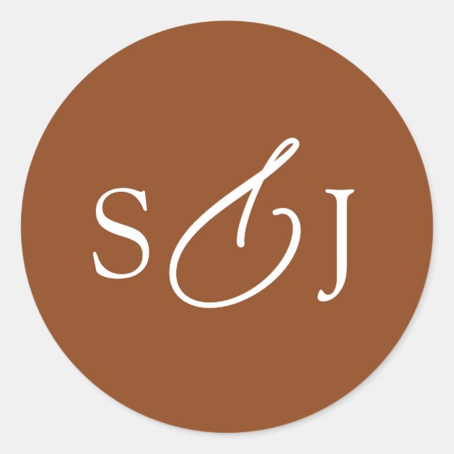 Adesivo Monograma de Script Elegante Mínimo (Frente)