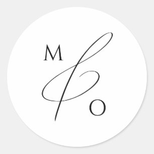 Adesivo Monograma de Script Minimalista Whimsical