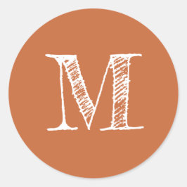 Adesivo Monograma de Script Moderno - Laranja Inicial Quei