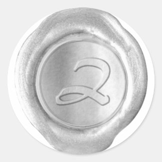 Adesivo Monograma de Selo de Cera - Prata - Estilo Artísti