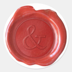 Adesivo Monograma de Selo de Cera - Vermelho - Serif & -