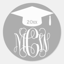 Adesivo Monograma de Vinheta Gray Wt para Graduação DIY BG