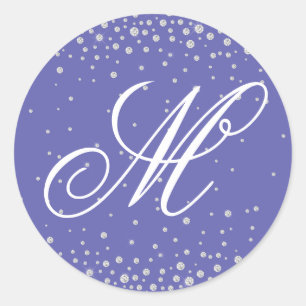 Adesivo Monograma Diamantes Roxos Personalizados