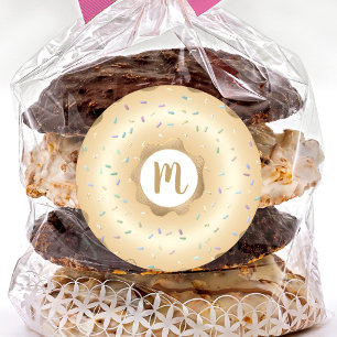 Adesivo Monograma do brilho dourado-faísca da rosquinha