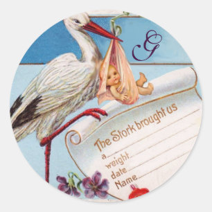 ADESIVO MONOGRAMA DO CHÁ DE GAROTAS DE BEBÊ