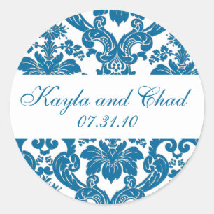 Adesivo Monograma do Damask Teal