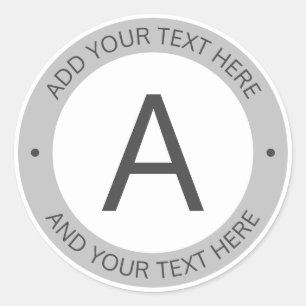 Adesivo Monograma do estilo de logotipo moderno   Cinzas b