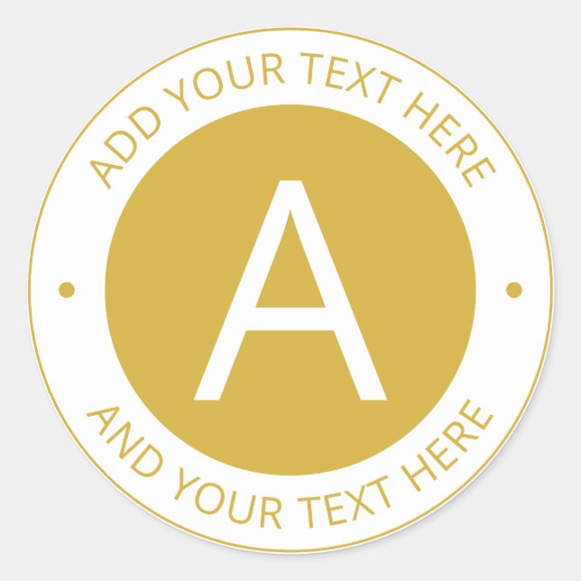 Adesivo Monograma do estilo do logotipo Dourado/branco mod (Frente)
