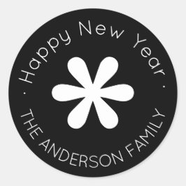 Adesivo Monograma do feliz ano novo | Preto