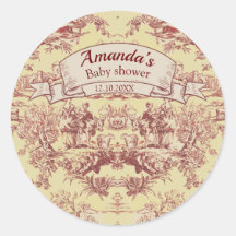 Monograma do lago Vintage amarelo toile de jouy