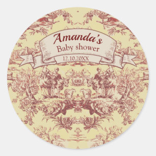 Adesivo Monograma do lago Vintage amarelo toile de jouy