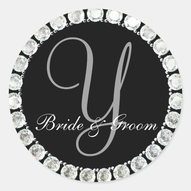 Adesivo Monograma do losango Y selagem personalizável (Frente)