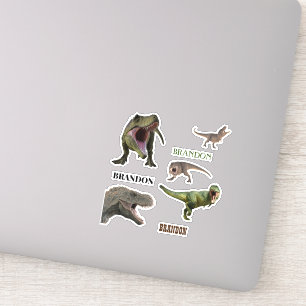 Adesivo Monograma do nome do Tiranossauro T-rex dos dinoss