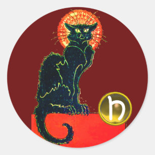 ADESIVO MONOGRAMA DO PARTIDO BLACK CAT HALLOWEEN