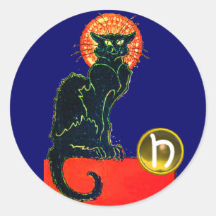 ADESIVO MONOGRAMA DO PARTIDO BLACK CAT HALLOWEEN
