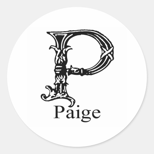 Adesivo Monograma do rico: Paige (Frente)