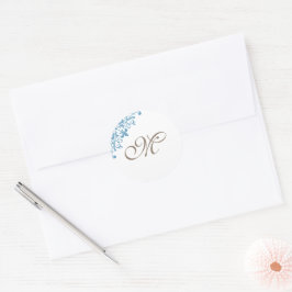 Adesivo Monograma do Script Inicial do Fleur de Lis Azul F