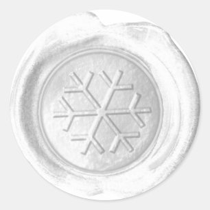 Adesivo Monograma do selo da cera - branco - floco de neve