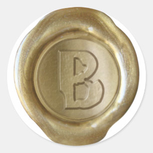 Adesivo Monograma do selo da cera - ouro - Boulder B -