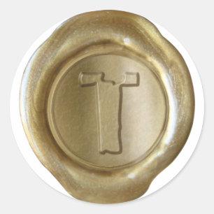 Adesivo Monograma do selo da cera - ouro - Boulder T -