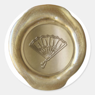 Adesivo Monograma do selo da cera - ouro - FÃ - costume d