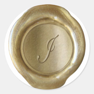 Adesivo Monograma do selo da cera - ouro - roteiro eu -