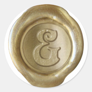 Adesivo Monograma do selo da cera - ouro - Victorian & -