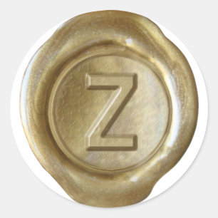 Adesivo Monograma do selo da cera - ouro - Z corajoso -