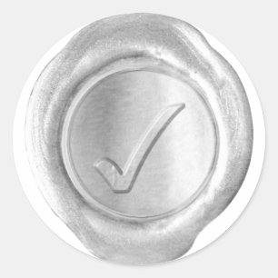 Adesivo Monograma do selo da cera - prata - marca de