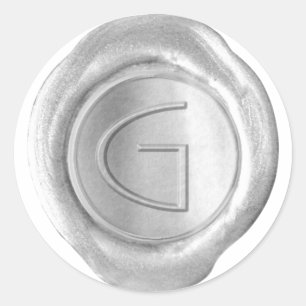 Adesivo Monograma do selo da cera - prata - ModernSlim G -