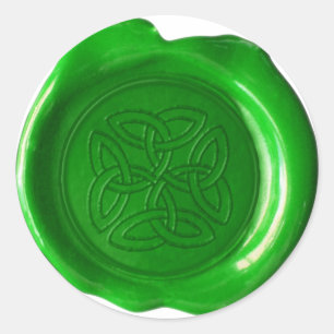 Adesivo Monograma do selo da cera - verde irlandês -