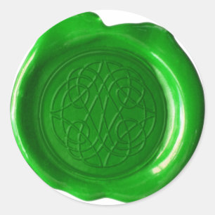 Adesivo Monograma do selo da cera - verde irlandês -