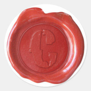 Adesivo Monograma do selo da cera - vermelho - Boulder C -