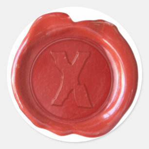 Adesivo Monograma do selo da cera - vermelho - Boulder X -