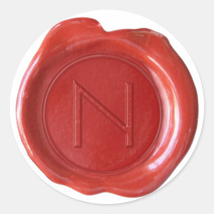 Adesivo Monograma do selo da cera - vermelho - ModernSlim