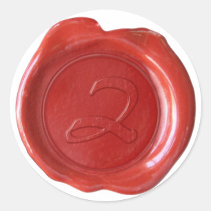 Adesivo Monograma do selo da cera - vermelho - Z artístic