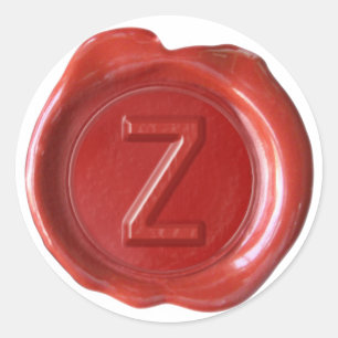 Adesivo Monograma do selo da cera - vermelho - z corajoso