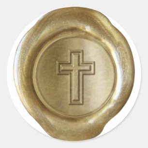 Adesivo Monograma do selo de cera - Dourado - Cross2 -