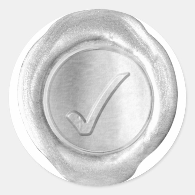 Adesivo Monograma do selo de cera - Prata - Marca de verif (Frente)