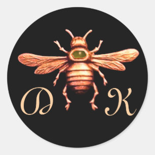 ADESIVO MONOGRAMA DOURADO DA APICULTURA DA