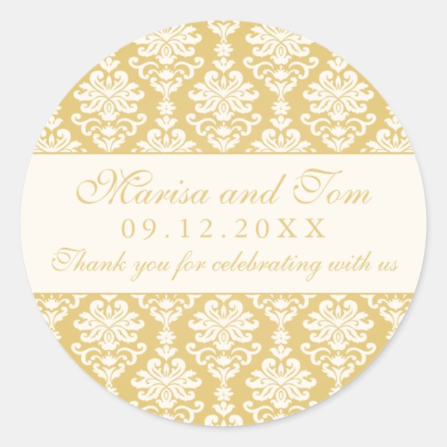 Adesivo Monograma Dourado de colheita e Casamento tema dam (Frente)