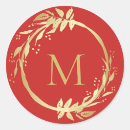 Adesivo Monograma Dourado de Frota Vermelha de Natal