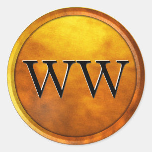 Adesivo Monograma Dourado de luxo em relevo