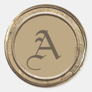 Adesivo Monograma Dourado do selo da cera