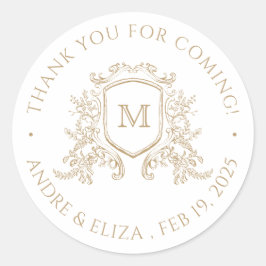 Adesivo Monograma Dourado Elegante