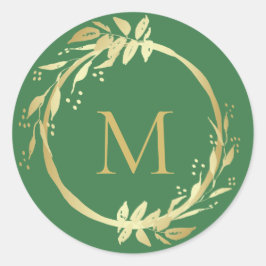 Adesivo Monograma Dourado Foca-Foca Verde de Natal