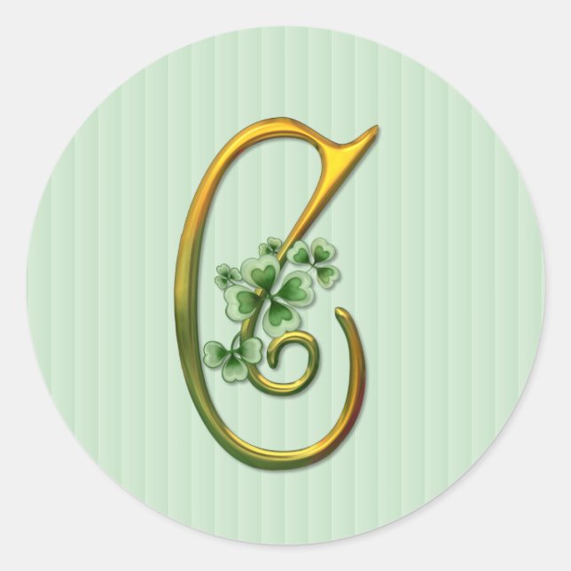 Adesivo Monograma Dourado irlandês C (Frente)