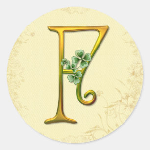 Adesivo Monograma Dourado Irlandês F